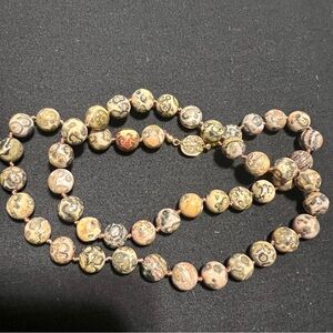 CLOSET CLOSING Dalmatian Leopard Jasper Beaded Necklace